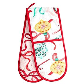 Sainsbury's Home Bow Bauble Double Oven Glove