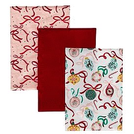 Sainsbury's Home Bow Bauble Tea Towels (3)