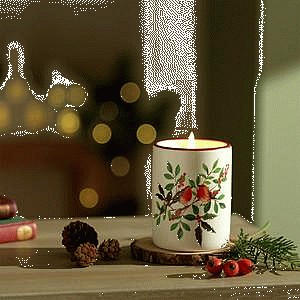 Sainsbury's Home Ceramic Christmas Spice Robin Candle