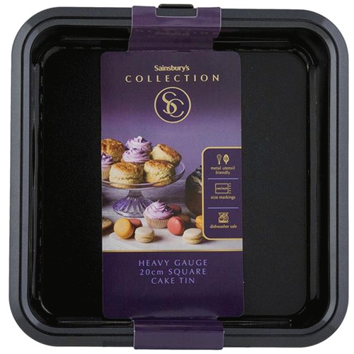 Sainsbury's Home Collection Black Square Cake Tin (20cm)