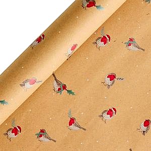 Sainsbury's Home Ditsy Robin Kraft Wrap (4m)