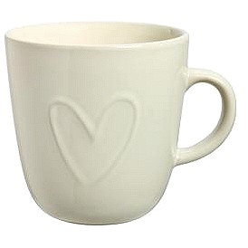 Sainsbury's Home Embossed Heart Mug Cream