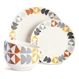 Sainsbury's Home Geo Decal Dinner Set (12)