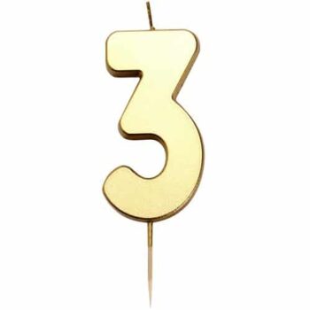 Sainsbury's Home Gold Number Candle Age 3