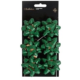 Sainsbury's Home Green Paper Bows (6)