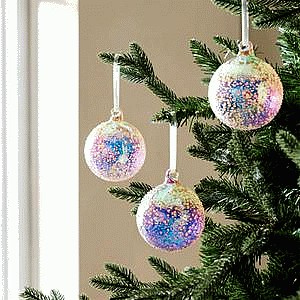 Sainsbury's Home Iridescent Glass Christmas Baubles (3)