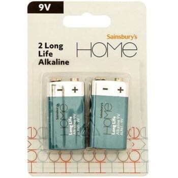 Sainsbury's Home Long Life 9V2 Alk Batteries