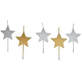 Sainsbury's Home Metallic Star Candles (5)