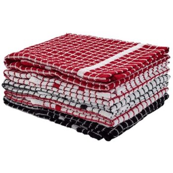 Sainsbury's Home Red Black Mixed Terry Tea Towels (5)