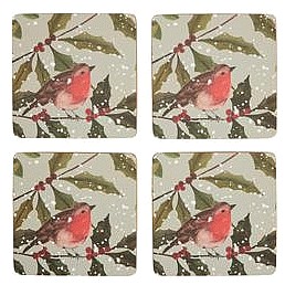 Sainsbury's Home Robin Corkback Coasters (4)