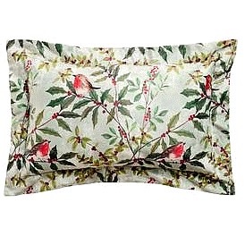 Sainsbury's Home Robin Printed Velvet Cushion 30x50