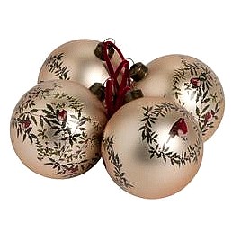 Sainsbury's Home Robin Shatterproof Baubles (4)