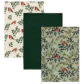 Sainsbury's Home Robin Tea Towels (3)