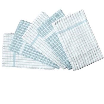 Sainsbury's Home Small Check Terry Tea Towels Duck Egg (5)