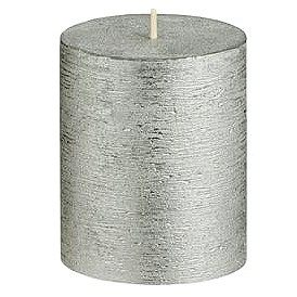 Sainsbury's Home Small Pillar Candle Silver