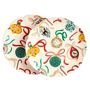 Sainsbury's Home Stoneware Bow Bauble Side Plate Assortment