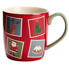 Sainsbury's Home Stoneware Novelty Stamps Decal Mug