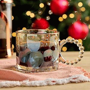 Sainsbury's Home Translucent Glass Mug with Beaded Handle