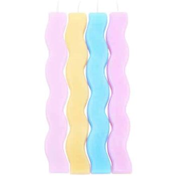 Sainsbury's Home Wavy Pastel Colour Candles (4)