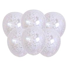 Sainsbury's Home White Confetti 10" Balloons (6)