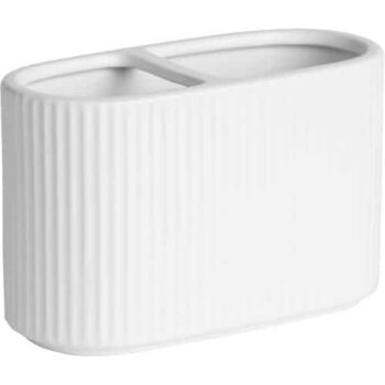 Sainsbury's Home White Ribbed Toothbrush Tidy
