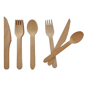 Sainsbury's Home Wooden Forks Knives Spoons (24)