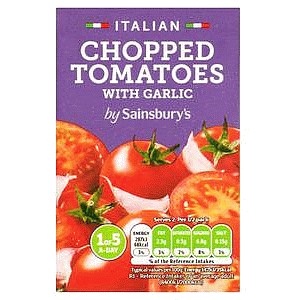 Sainsbury's Italian Chopped Tomatoes with Garlic (390g)
