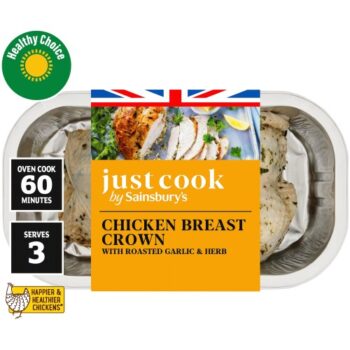 Sainsbury's Just Cook British Chicken Breast Garlic Crown (520g)