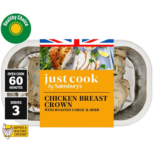 Sainsbury's Just Cook British Chicken Breast Garlic Crown (520g)