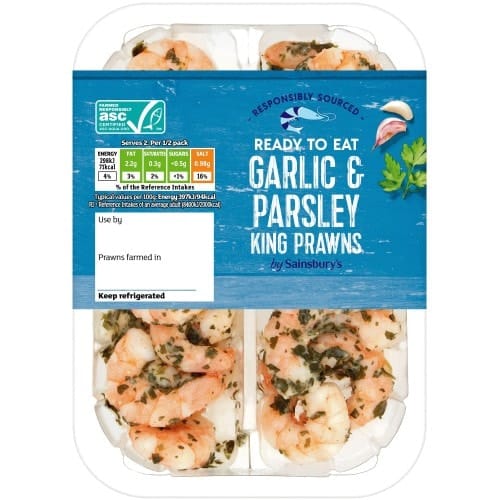 Sainsbury's King Prawns ASC in Garlic & Parsley ASC (150g)