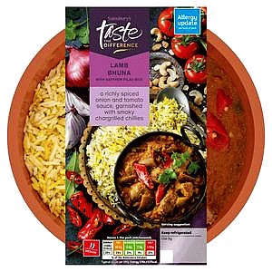 Sainsbury's Lamb Bhuna & Saffron Pilau Rice Taste the Difference Ready Meal for 1 (400g)