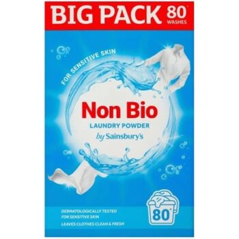 Sainsbury's Laundry Powder Non Bio 80 Washes (4kg)