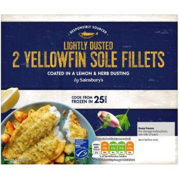 Sainsbury's Lemon & Herb Dusted Sole (265g)