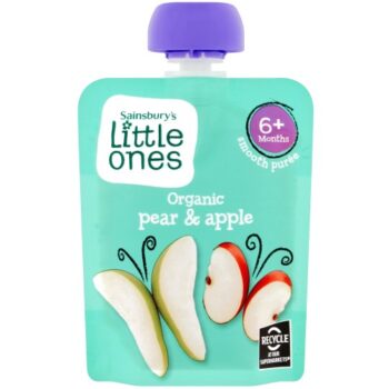 Sainsbury's Little Ones Organic Pear & Apple Smooth Puree 6+ Months (70g)