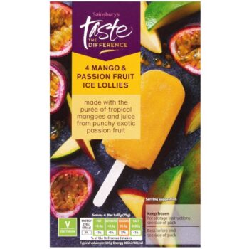 Sainsbury's Mango & Passion Fruit Ice Lollies Taste the Difference (4 x 73ml)