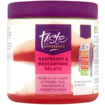 Sainsbury's Mascarpone & Raspberry Gelato Taste the Difference (400g)