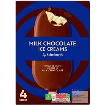Sainsbury's Milk Chocolate Ice Creams (4 x 110ml)