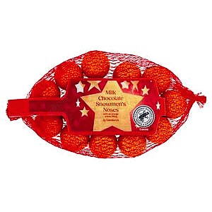 Sainsbury's Milk Chocolate Snowmens Noses with an Orange Creme Filling (75g)