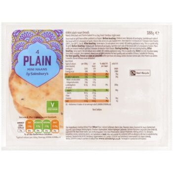 Sainsbury's Mini Plain Naan (4 x 188g)