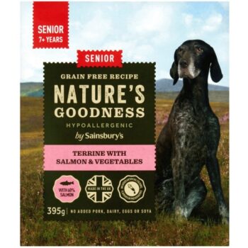 Sainsbury's Nature's Goodness Hypoallergenic Recipe Senior Dog Food Terrine with Fresh Salmon & Vegetables (395g)