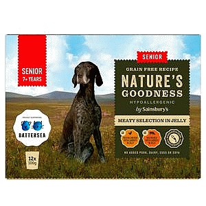 Sainsbury's Nature's Goodness Meaty Selection in Jelly Senior Dog Food 7+ Years (12 x 100g)