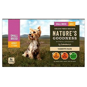 Sainsbury's Nature's Goodness Small Breed Variety Pack Adult Dog Food 1-7 Years (6 x 150g)