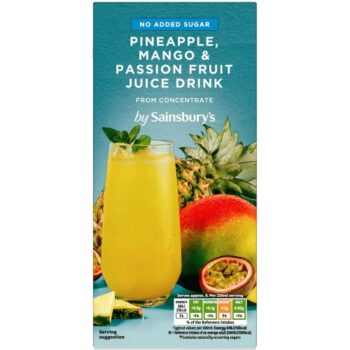 Sainsbury's No Added Sugar Pineapple Mango & Passion Fruit Juice Drink From Concentrate (1 Litre)