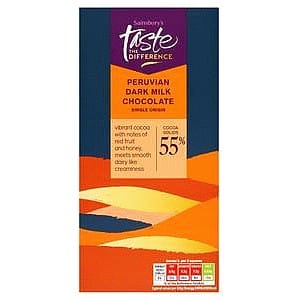 Sainsbury's Peruvian 55% Dark Milk Chocolate Taste the Difference