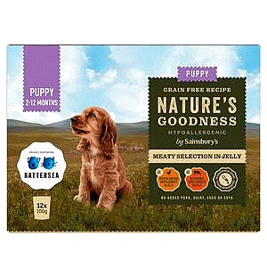 Sainsbury's Puppy Nature's Goodness Meaty Selection in Jelly 2-12 Months Dog Food (12 x 100g)