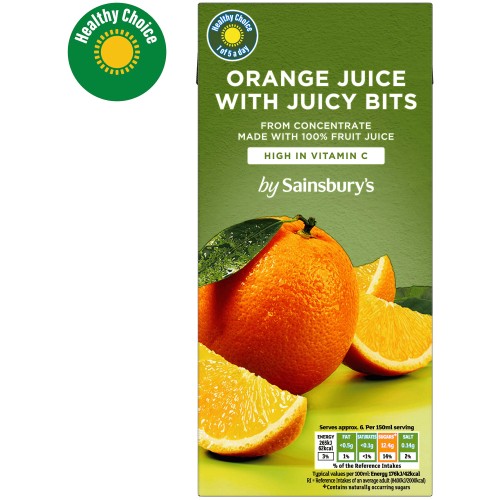 Sainsbury's Pure Orange Juice With Bits (1 Litre)