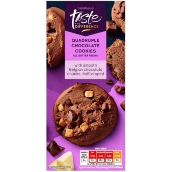 Sainsbury's Quadruple Chocolate Cookies Taste the Difference (200g)