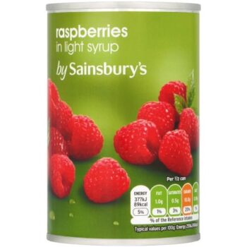 Sainsbury's Raspberries in Light Syrup (300g)