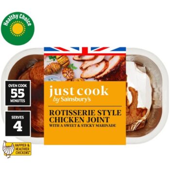 Sainsbury's Ready to Cook Rotisserie Style British Chicken Joint with a Sweet & Sticky Marinade (serves 2 to 3) (500g)