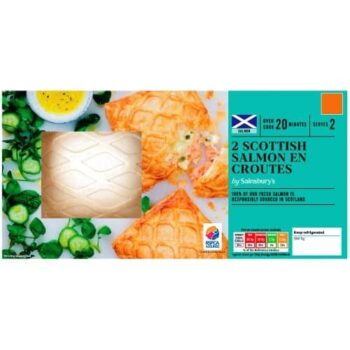 Sainsbury's Ready to Cook Scottish Salmon En Croutes (2 x 380g)